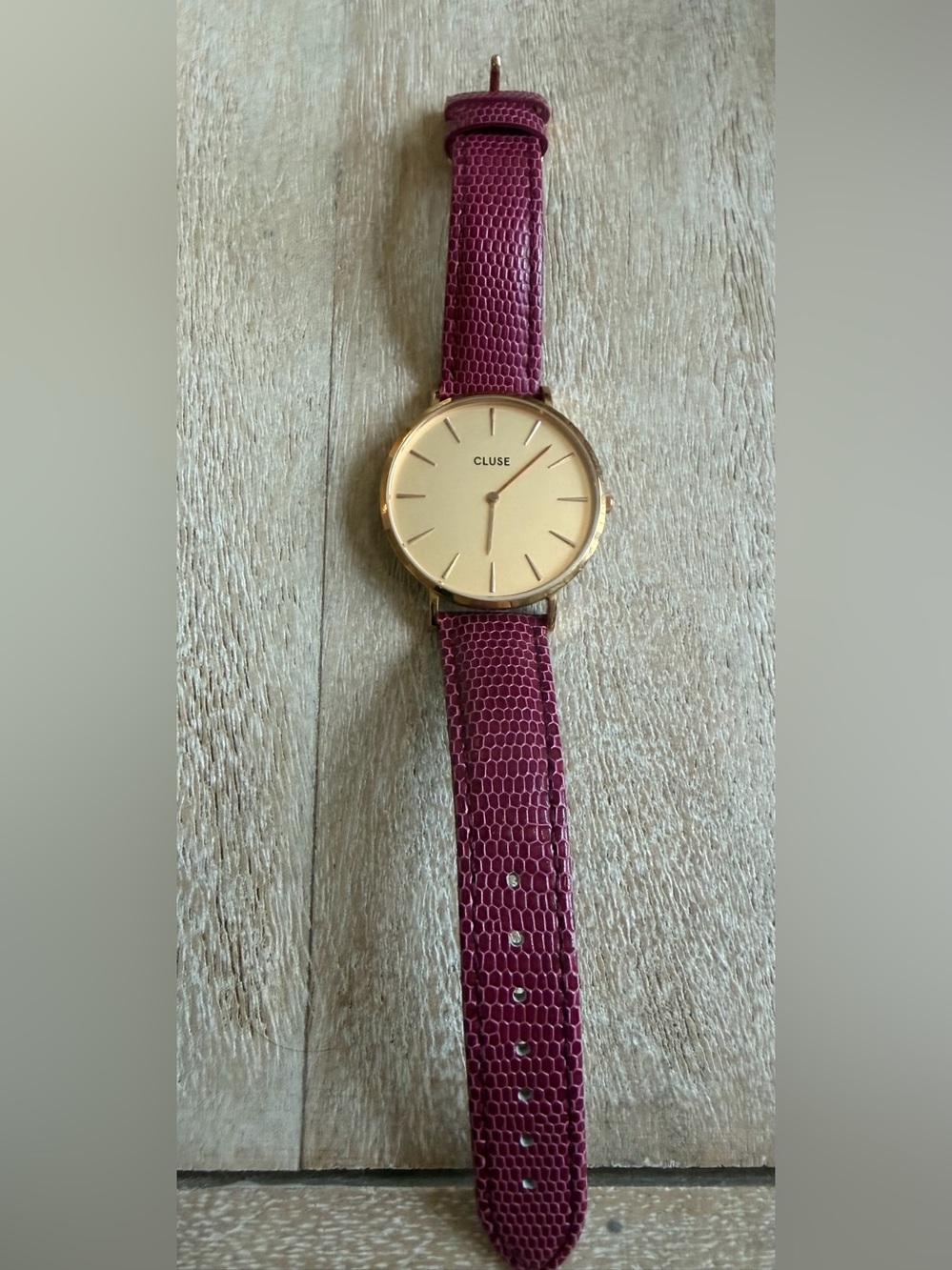 Cluse rose gold watch with La Boheme Strap
